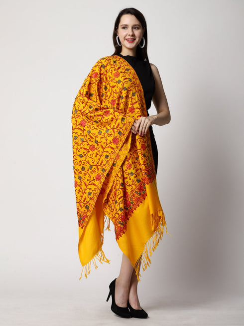 Women's Aari Embroidery Wool Stole